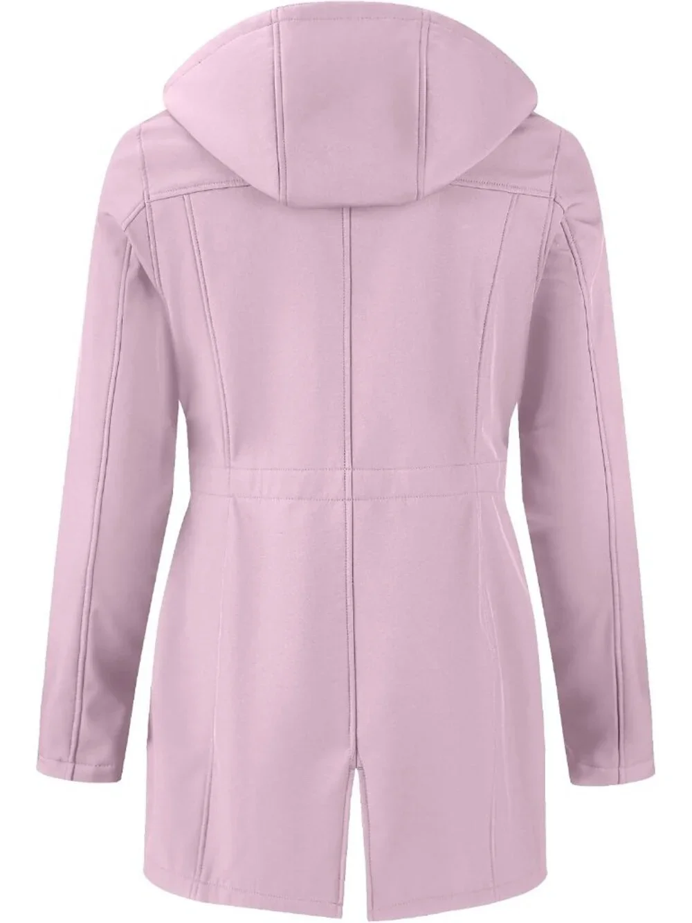 Women's Purple Hooded Fleece Lined Waterproof Hiking Softshell Long Rain Jacket